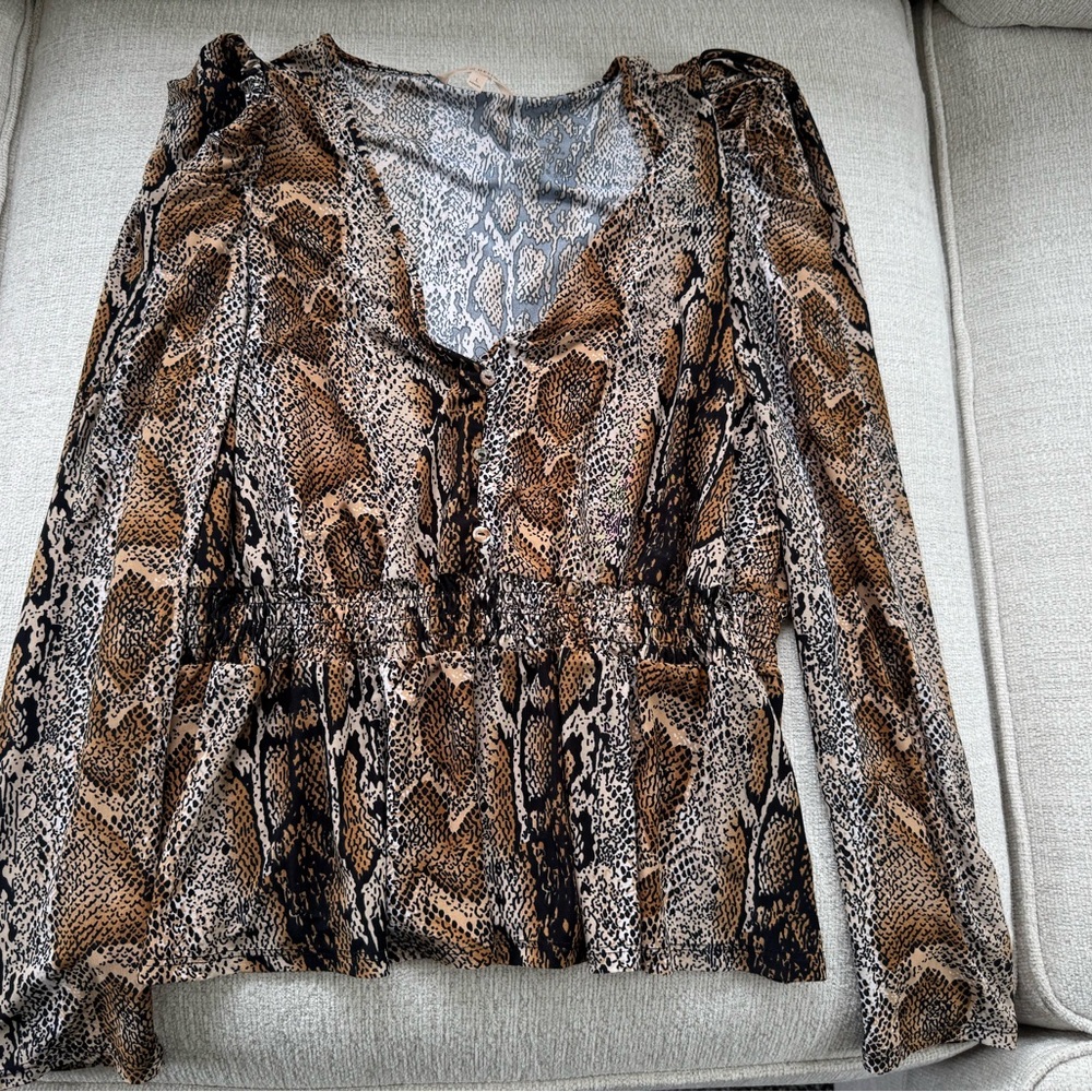 Women's Brown Snake Print Top